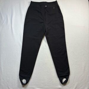 Vintage Edelweiss Wool Blend Ski Snow Pants Black Stirrup Stretch Womens No Tags